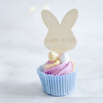 Happy Easter Bunny Ears Cupcake Topper