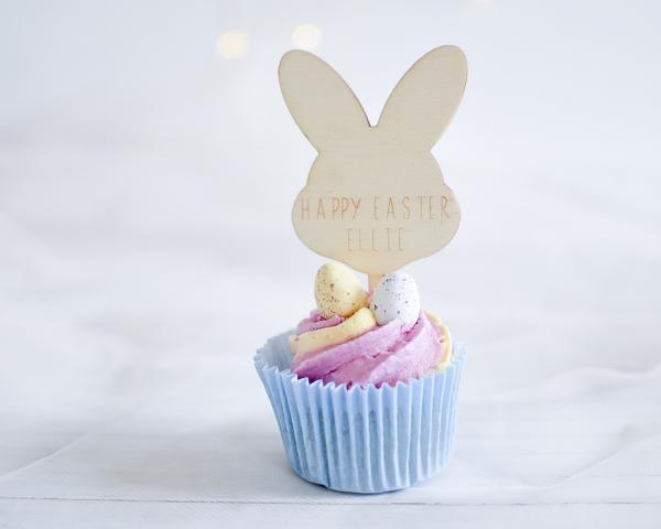 Happy Easter Bunny Ears Cupcake Topper