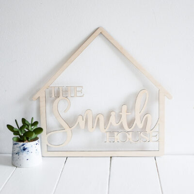 Personalised Our Family Wooden House Decorative Wooden Sign