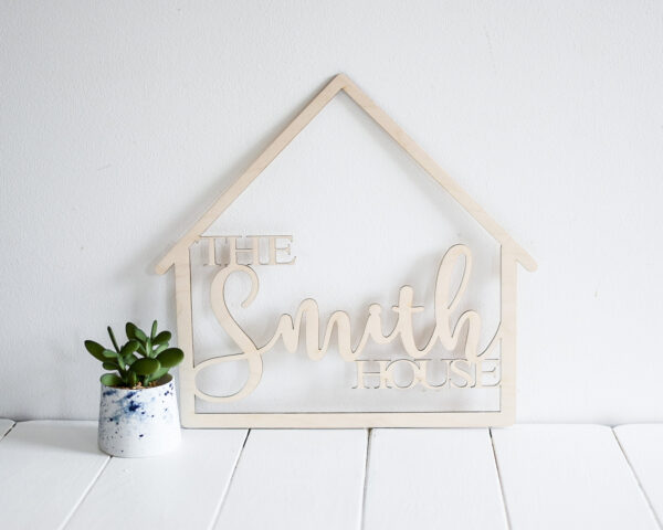 Personalised Our Family Wooden House Decorative Wooden Sign