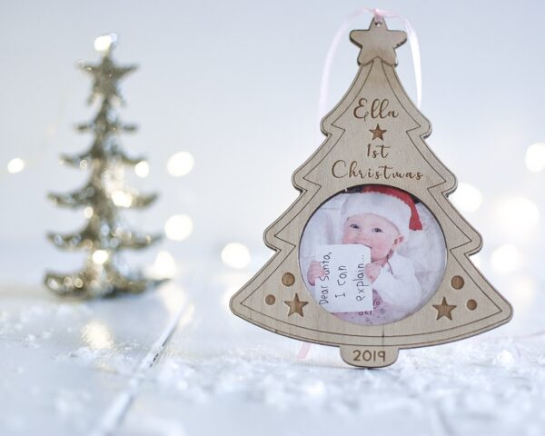 2020 EDITION Personalised First Christmas Photograph Christmas Tree Decoration