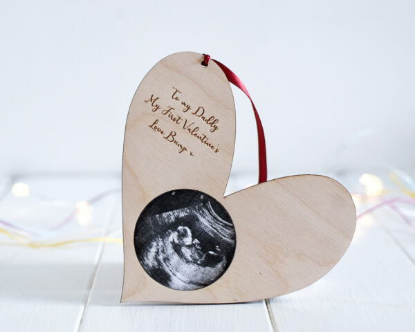 VALENTINES 2021 Edition My Daddy My First Valentine Heart Scan Frame Decoration