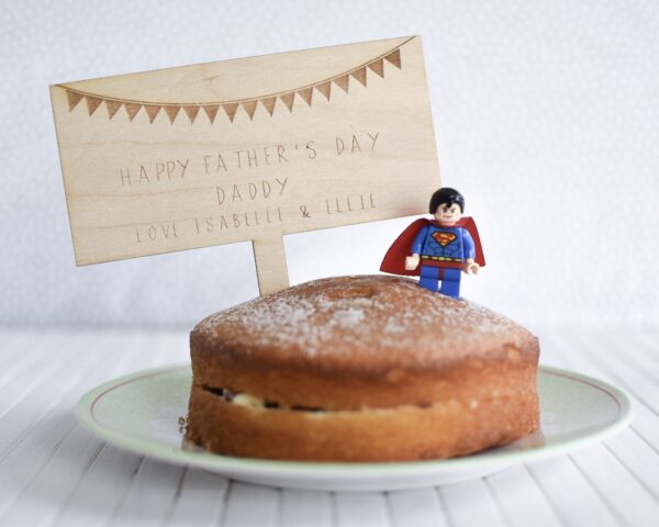 Happy Father's Day Personalised Wooden Cake Topper