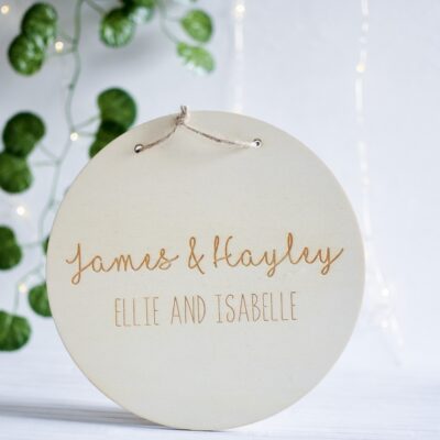 Our Family Personalised Hanging Plaque