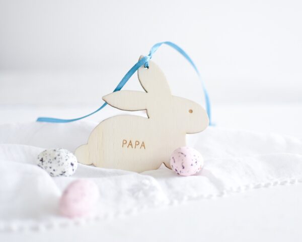 Personalised Hanging Bunny Wooden Decoration - Image 2