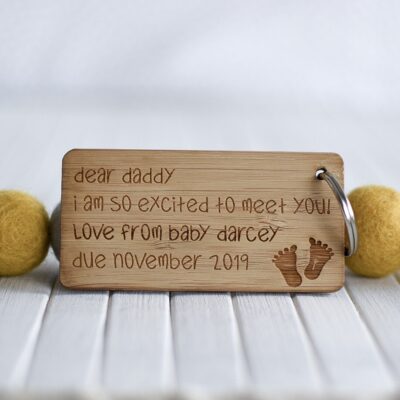 Personalised I Am So Excited To Meet You Baby Bump & Pregnancy Announcement Keyring