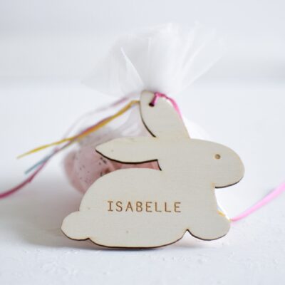 Personalised Wooden Hanging Bunny Decoration