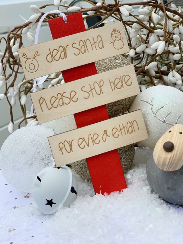 Please Stop Here Christmas Tree Personalised Decoration