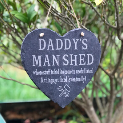 Man Shed (Garage) Slate Heart Sign