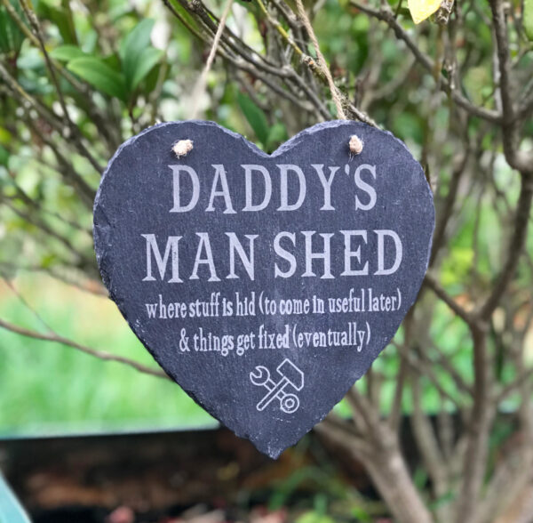 Man Shed (Garage) Slate Heart Sign