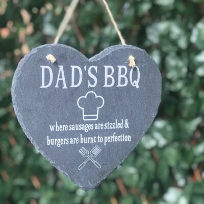 Personalised BBQ Slate Heart Sign