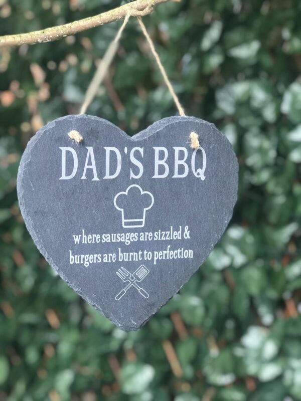Personalised BBQ Slate Heart Sign