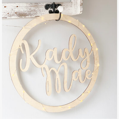 Personalised Decorative Wooden Hoop Sign