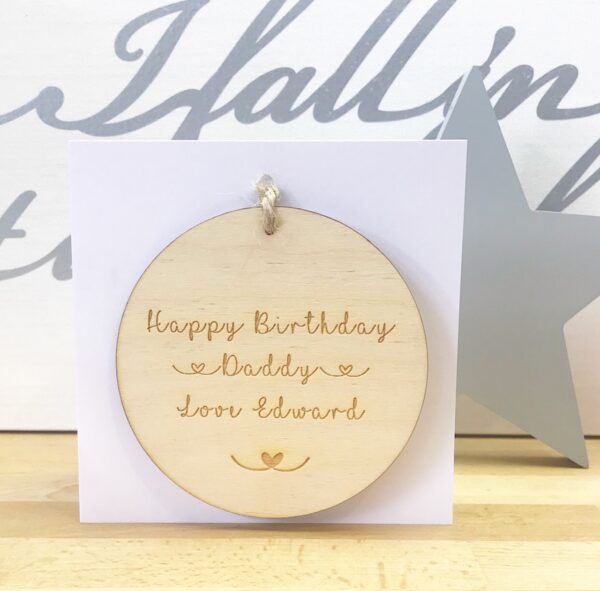 Personalised Happy Birthday Wooden Decoration Greetings Card