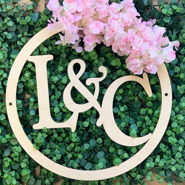 Personalised Initials Wooden Hoop Sign