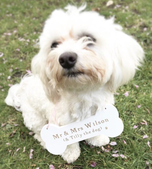 Mr & Mrs Personalised Wedding Doggie Bone
