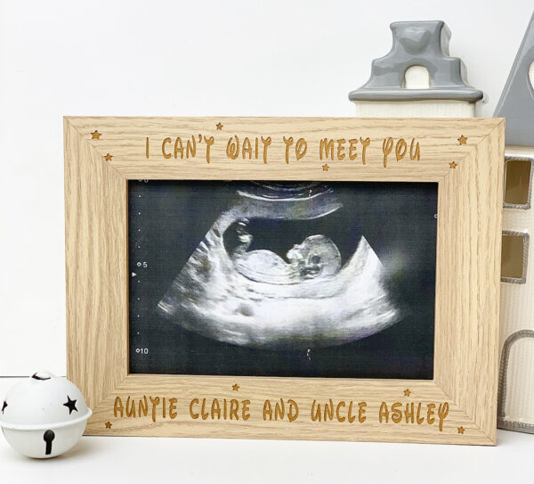 I Can't Wait To Meet You Auntie & Uncle Scan Frame