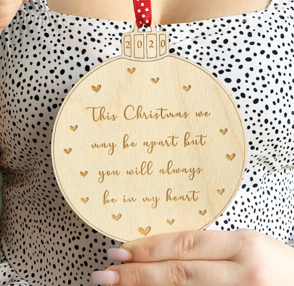 This Christmas We May Be Apart Ply Bauble Ornament