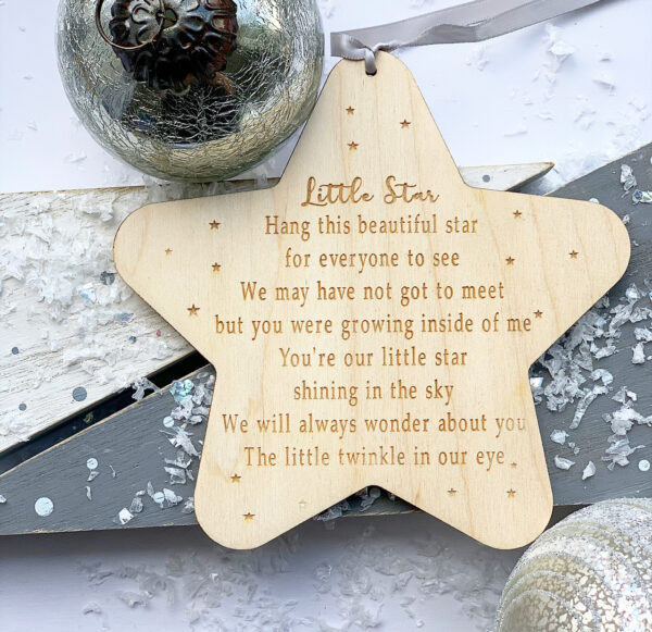 Baby Loss & Remembrance Personalised PLY Hanging Star