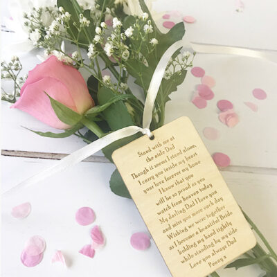 Wedding Bouquet Stand With Me Remembrance Wooden Tag