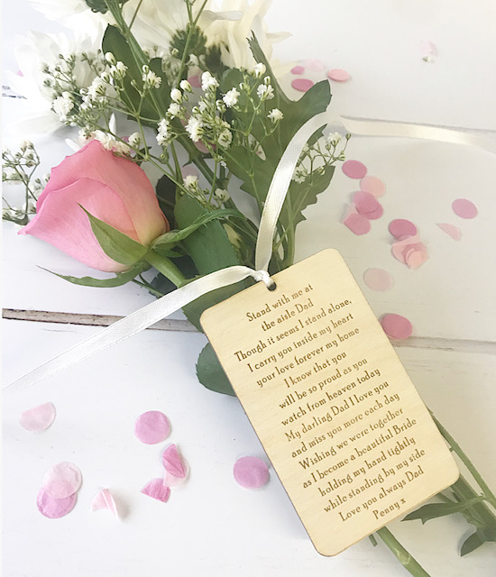 Wedding Bouquet Stand With Me Remembrance Wooden Tag