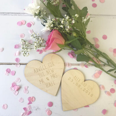 Advice For The Newlyweds Wooden Hearts (pk of 10)