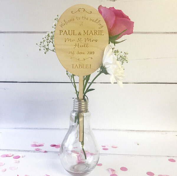 Mr & Mrs Table Number Paddle