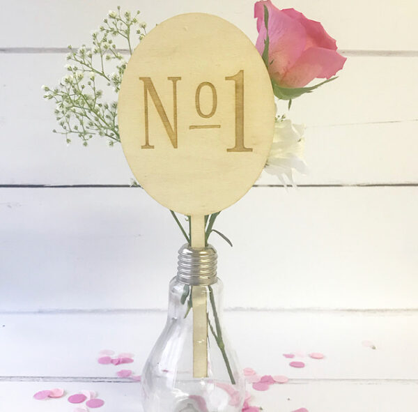 Traditional Wedding Table Number Paddles