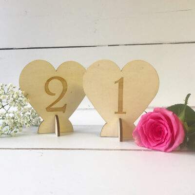 Freestanding Heart Table Numbers