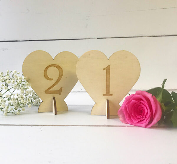 Freestanding Heart Table Numbers
