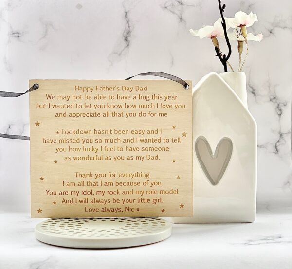 Love You Lockdown Dad Personalised Ply Plaque