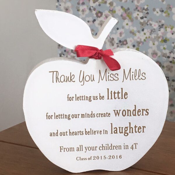 Personalised Thank You Freestanding Apple