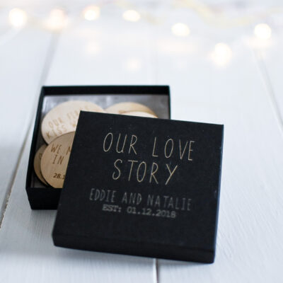 Our Love Story Personalised Box & Tokens