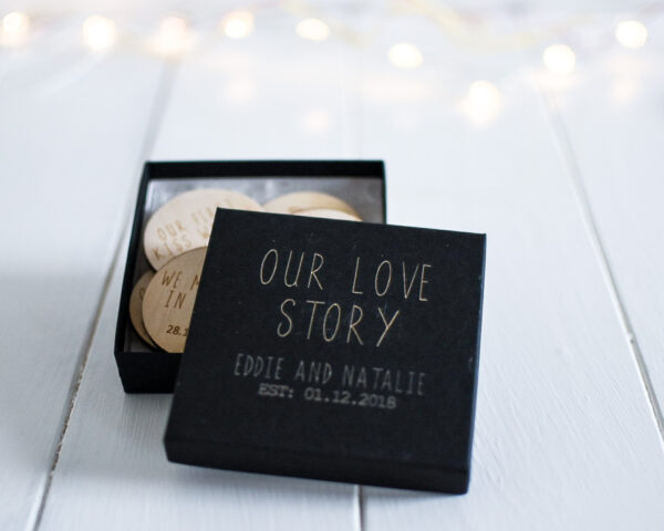 Our Love Story Personalised Box & Tokens