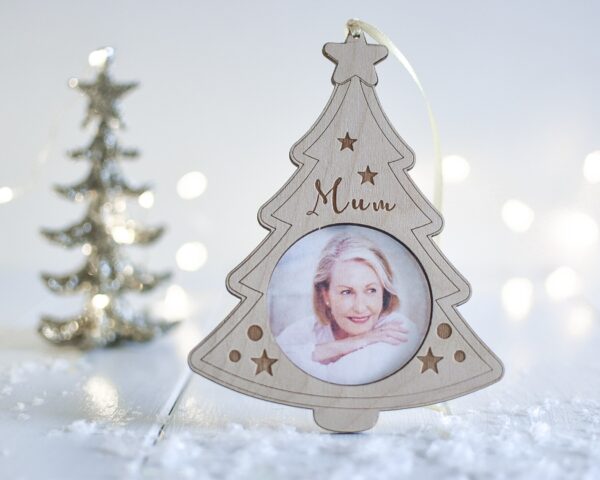 Personalised Miss You Photograph Christmas Tree Decoration