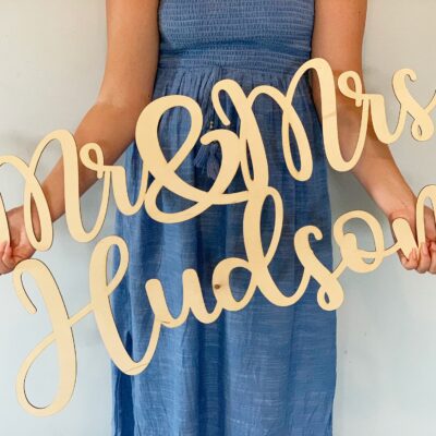 Mr & Mrs Personalised Decorative Wooden Sign