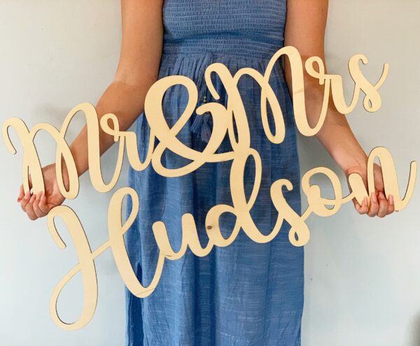 Mr & Mrs Personalised Decorative Wooden Sign