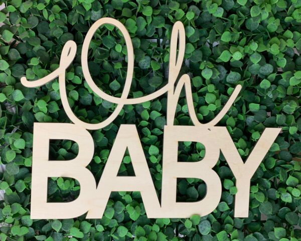 Oh Baby Wooden Mixed Font Decorative Sign