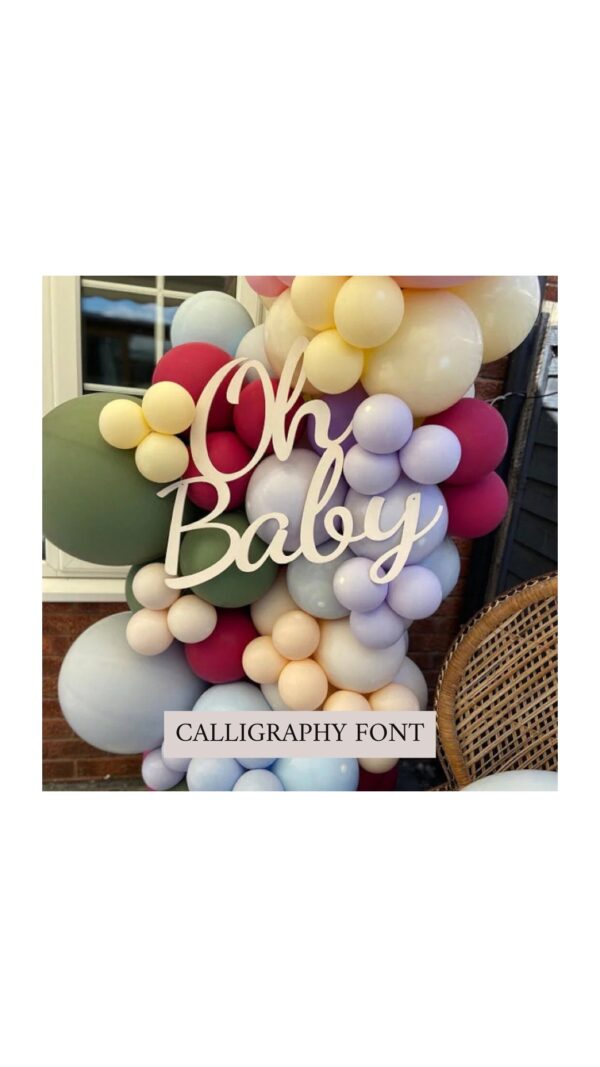 Oh Baby Large Decorative Flower Wall & Baby Shower Wooden Sign - Image 3