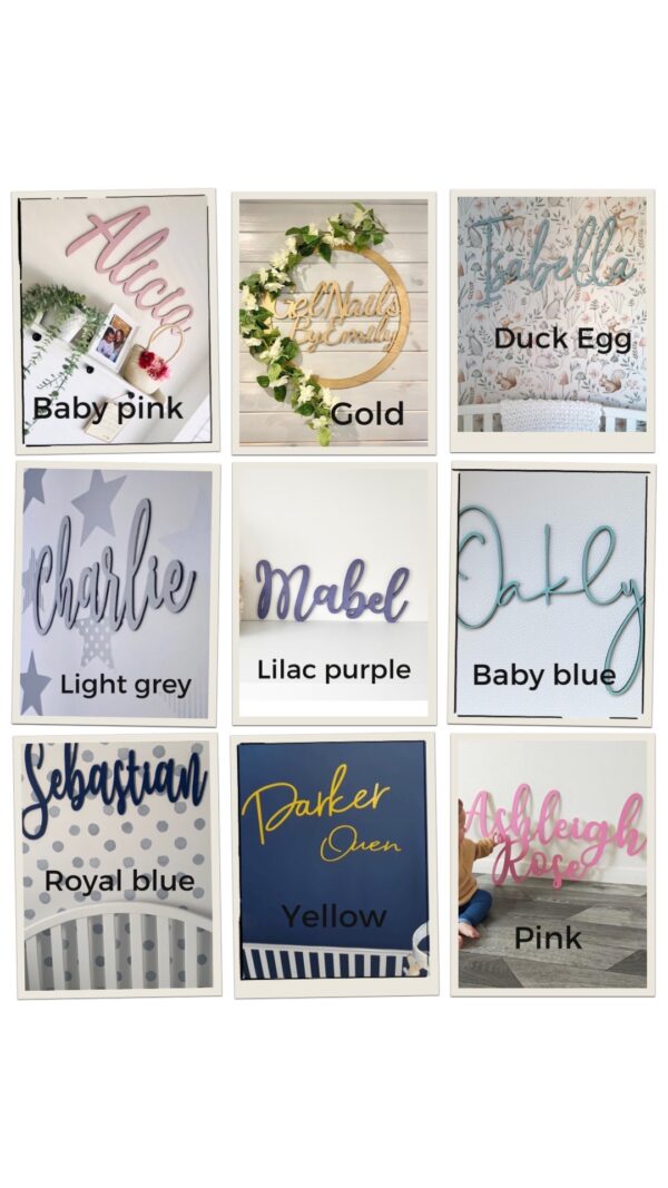 Wooden Name Sign SCRIBBLE FONT - Various Sizes - Image 19