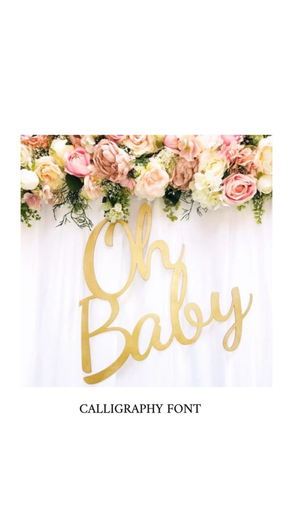 Oh Baby Large Decorative Flower Wall & Baby Shower Wooden Sign - Image 6