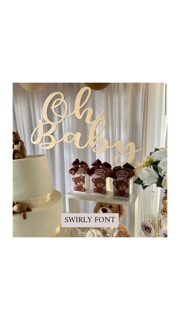 Oh Baby Large Decorative Flower Wall & Baby Shower Wooden Sign - Image 2