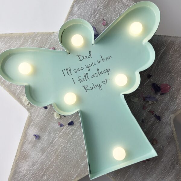 I'll See You When I Fall Asleep Personalised LED Angel Light