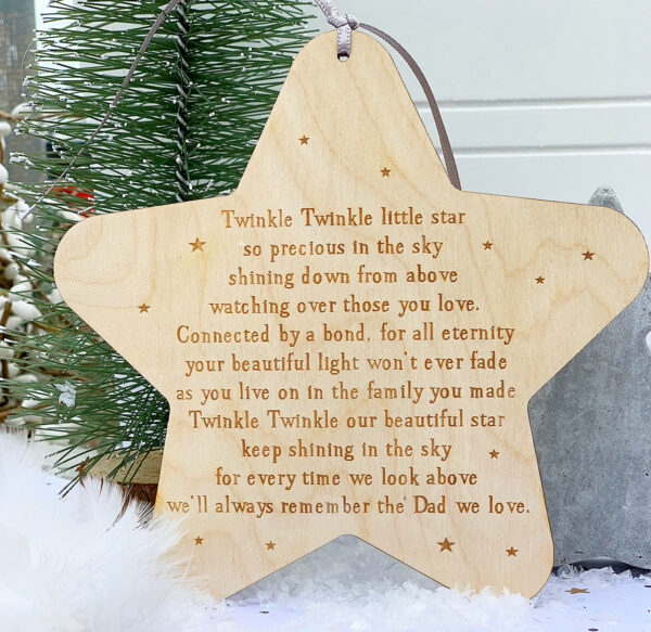 Twinkle Twinkle Miss You In Heaven Personalised PLY Hanging Star