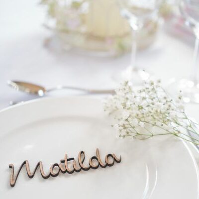 Wooden Place Setting Favour Names