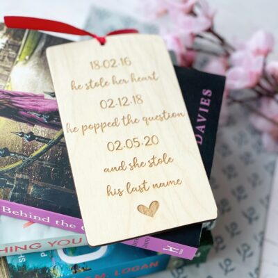 Personalised Our Love Story Wooden Bookmark