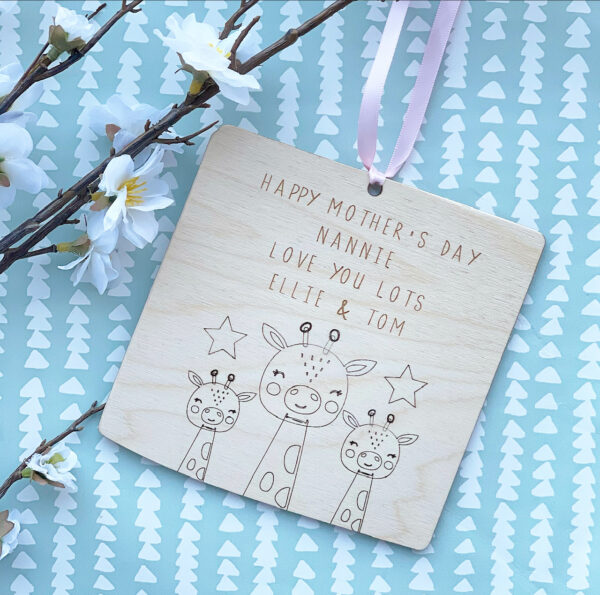 Happy Mother's Day Giraffe Personalised Plaque