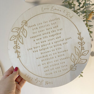 Thank You For Sharing Our Special Day Personalised Wedding Sign