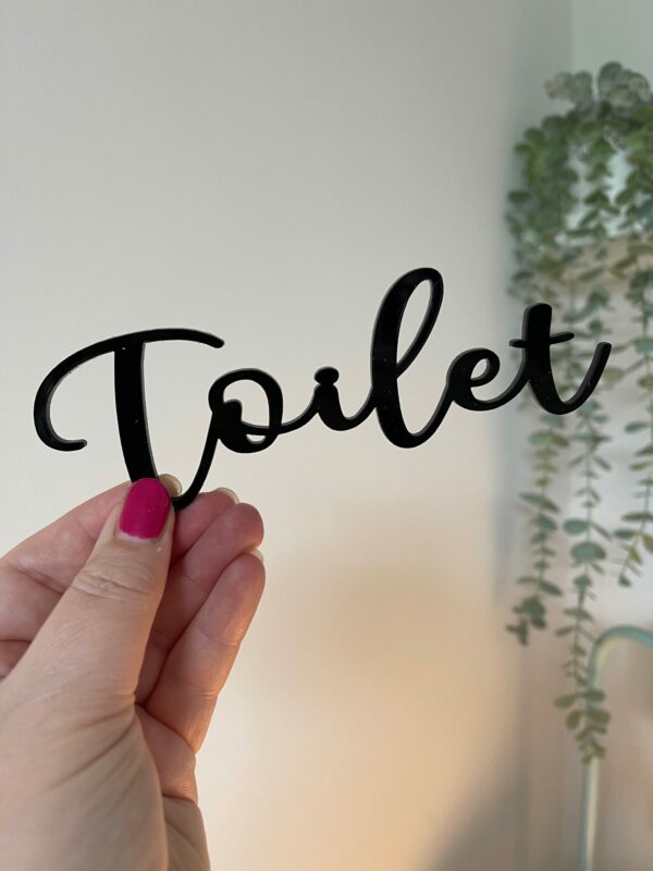 TOILET 3D Acrylic Sign (Various Colours Available) - Image 6
