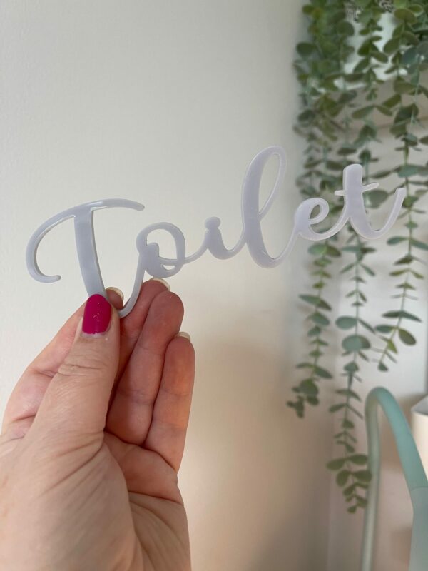 TOILET 3D Acrylic Sign (Various Colours Available) - Image 5